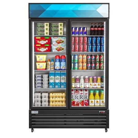 KOOLMORE 45" Commercial Glass 2 Door Display Refrigerator Merchandiser - Upright Beverage Cooler MDR-2GD-35C